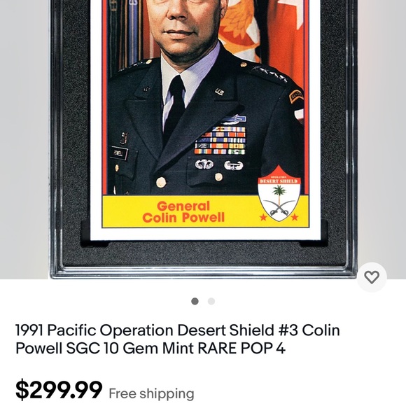 Desert storm trading card. General Colin Powell - Picture 3 of 3